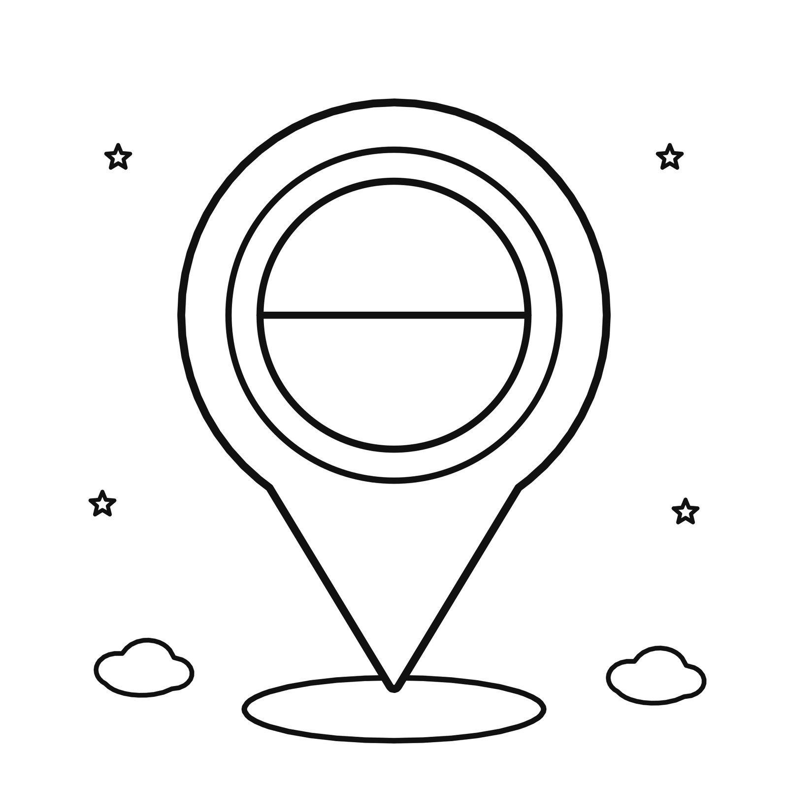 Map pin with the Monaco flag coloring page