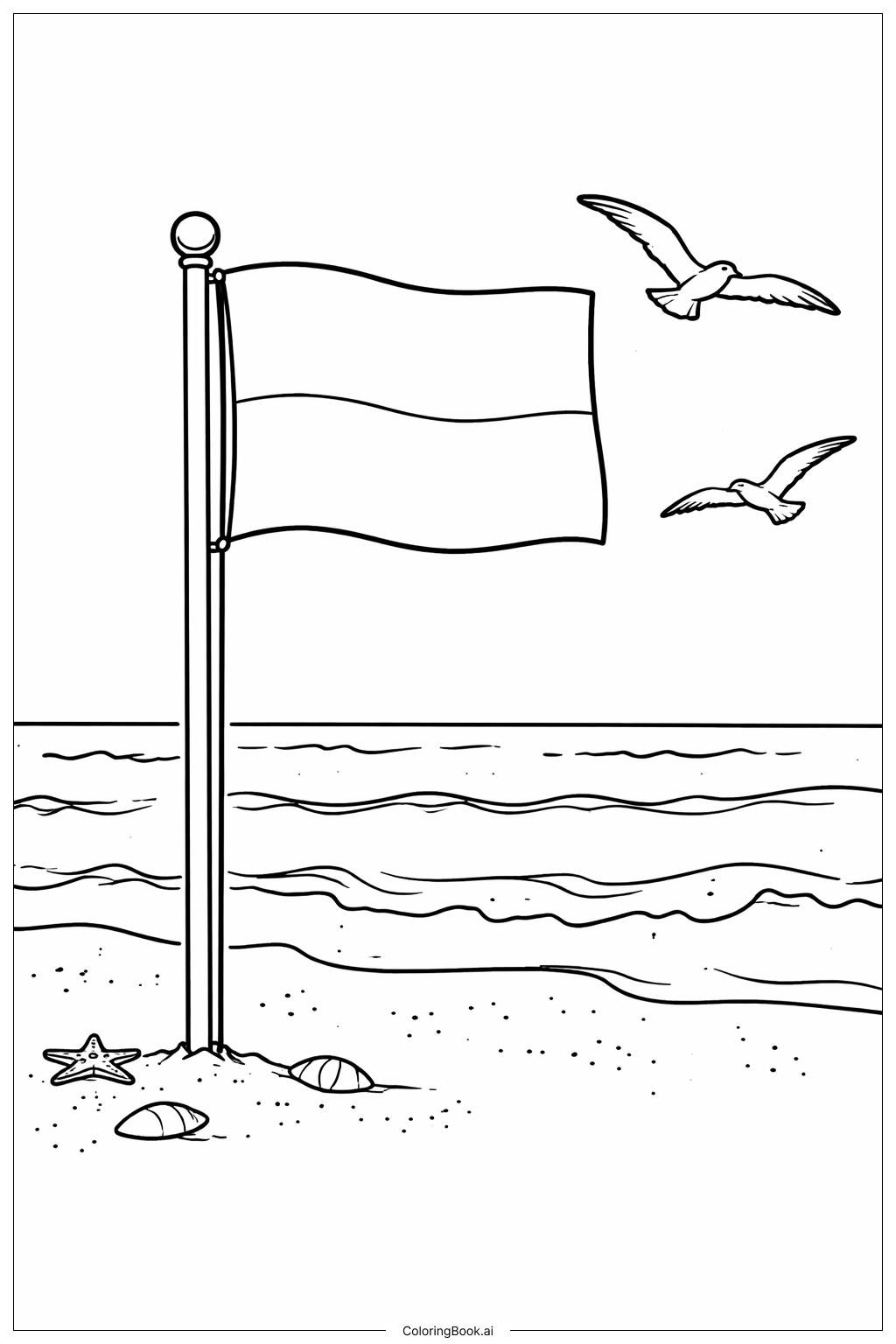 Free printable Monaco flag coloring page 32 black and white outline