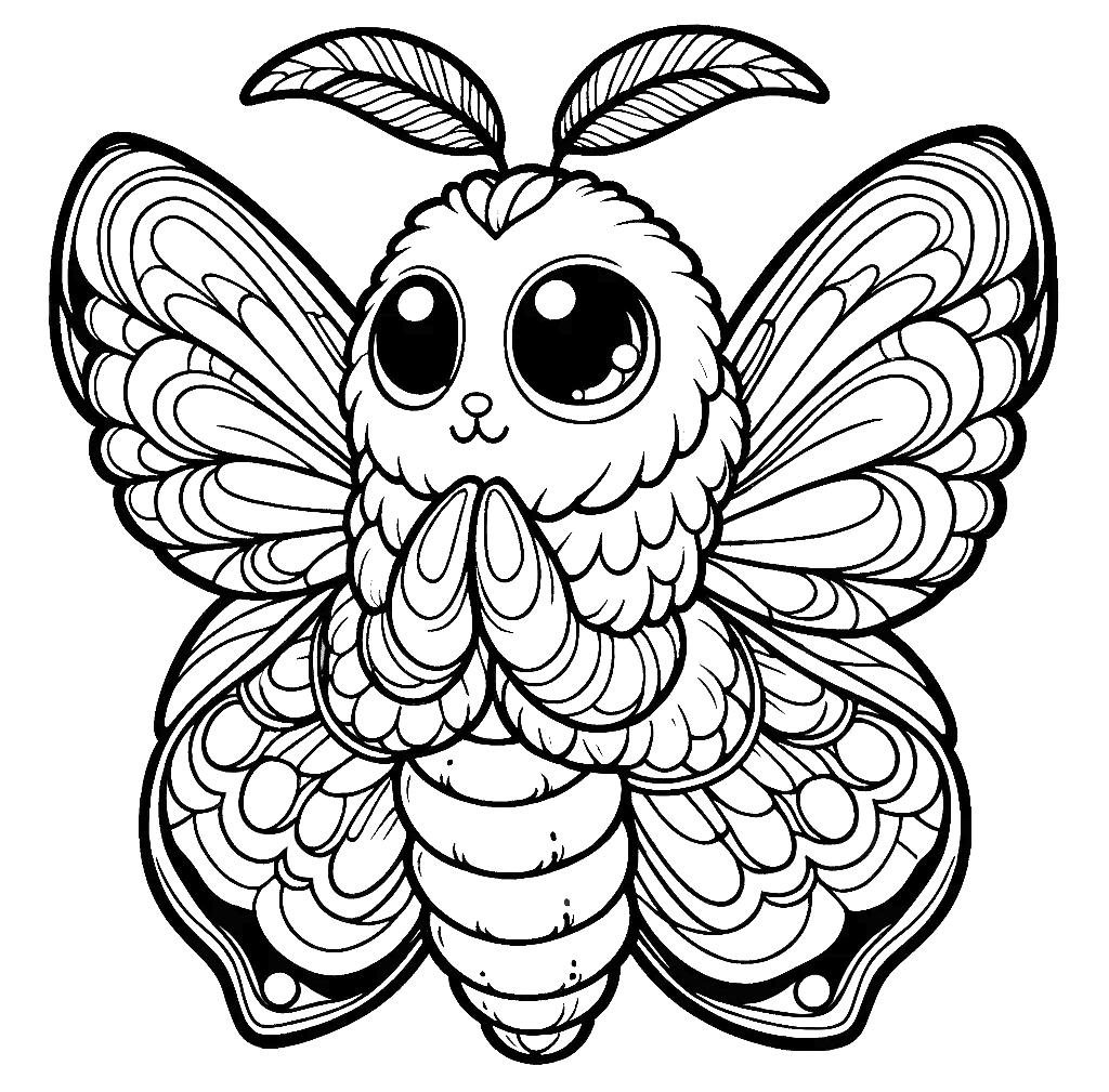 Free printable moth coloring page 1