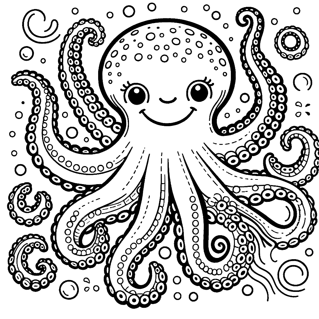 Free printable octopus coloring page 12 easy to color