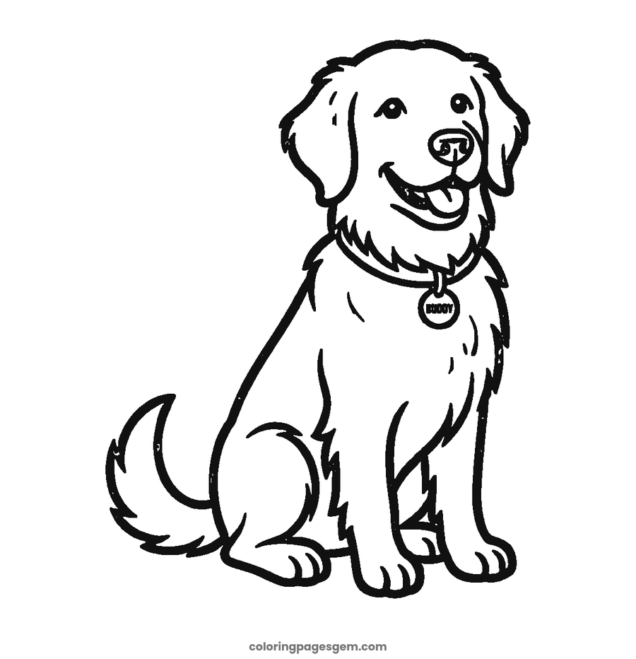 Dog coloring page made with the photo to coloring page converter