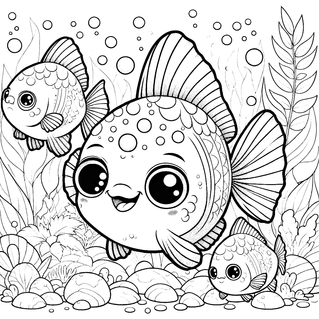 Free printable piranha coloring page 4 black and white outline