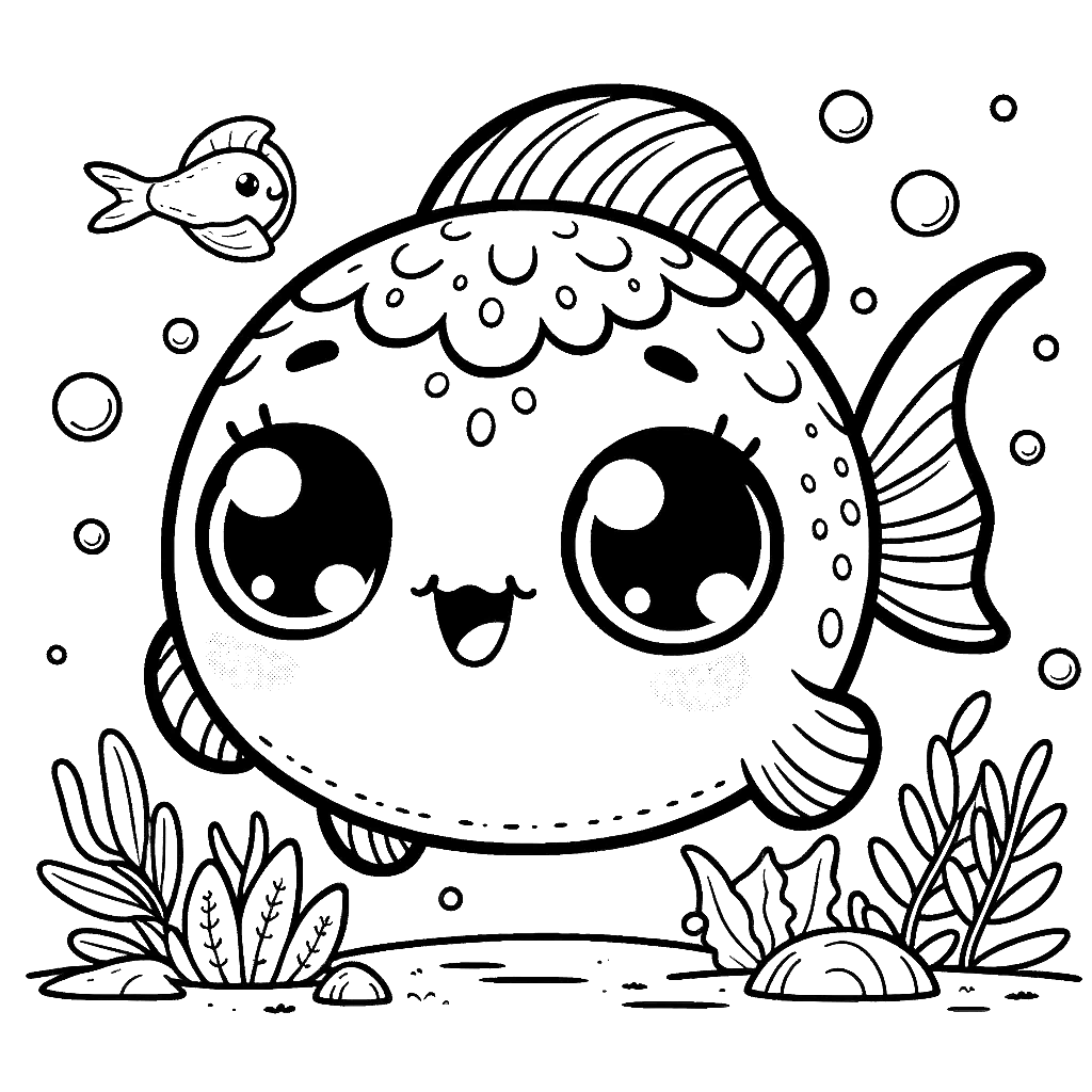 Free printable piranha coloring page 6 detailed line art