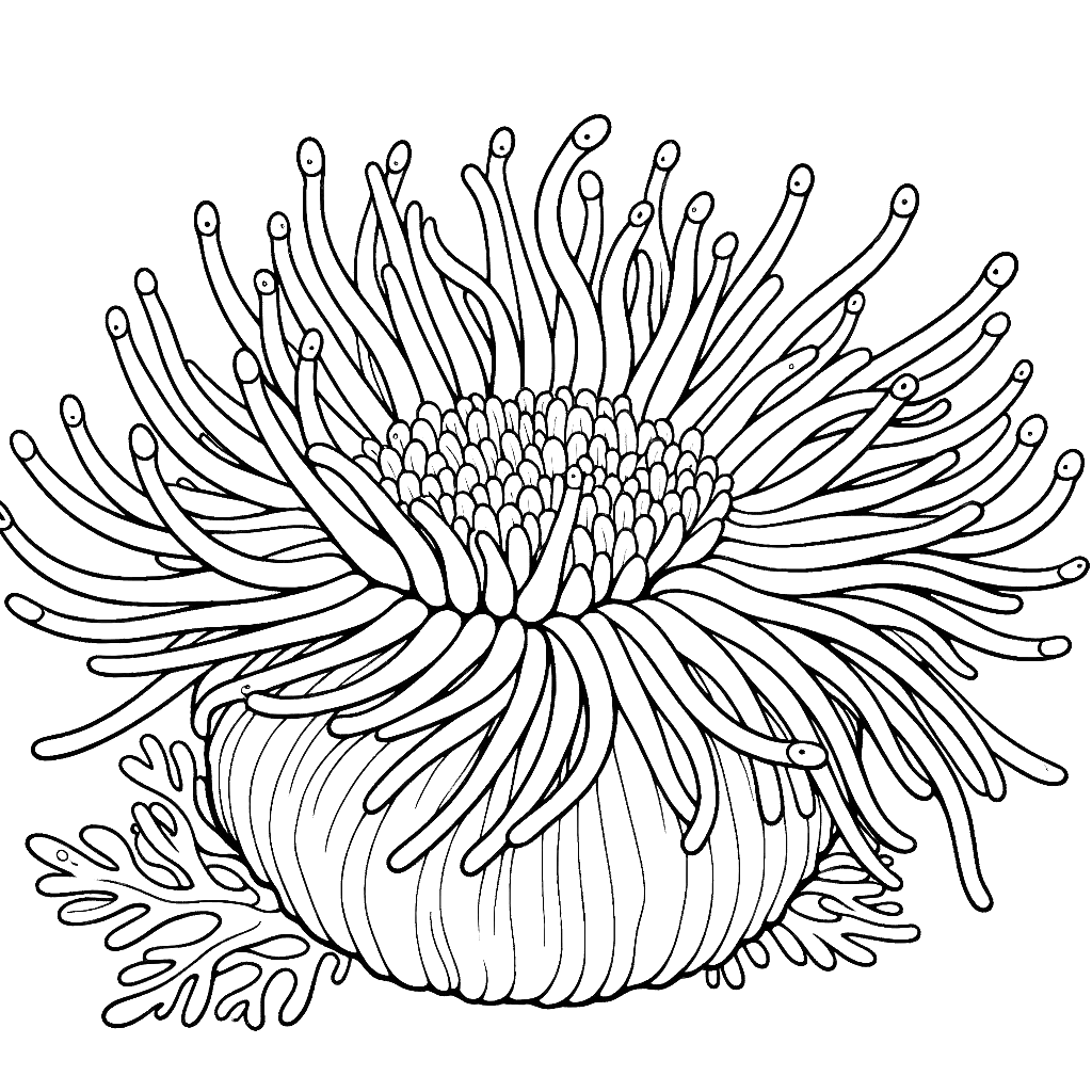 Free printable sea anemone coloring page 8