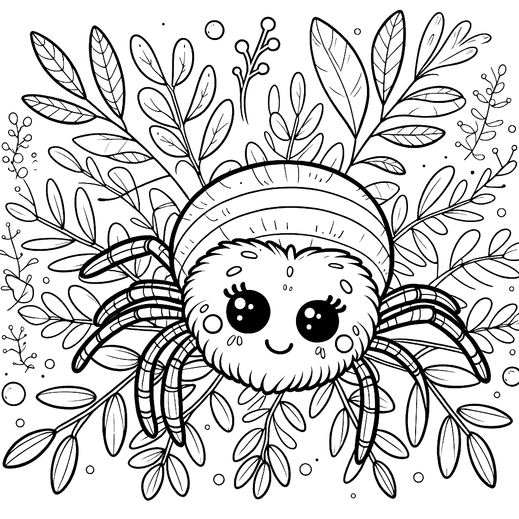 Free printable spider coloring page 1