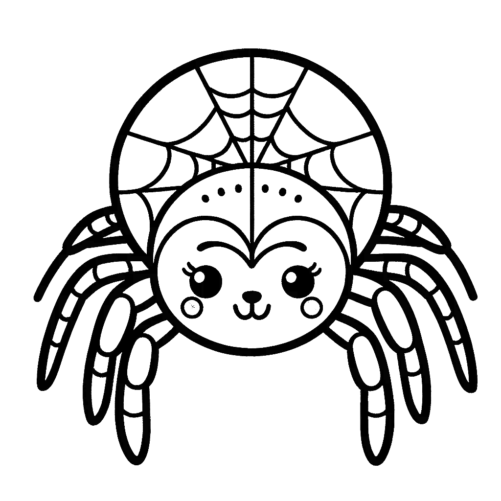 Free printable spider coloring page 2 for kids
