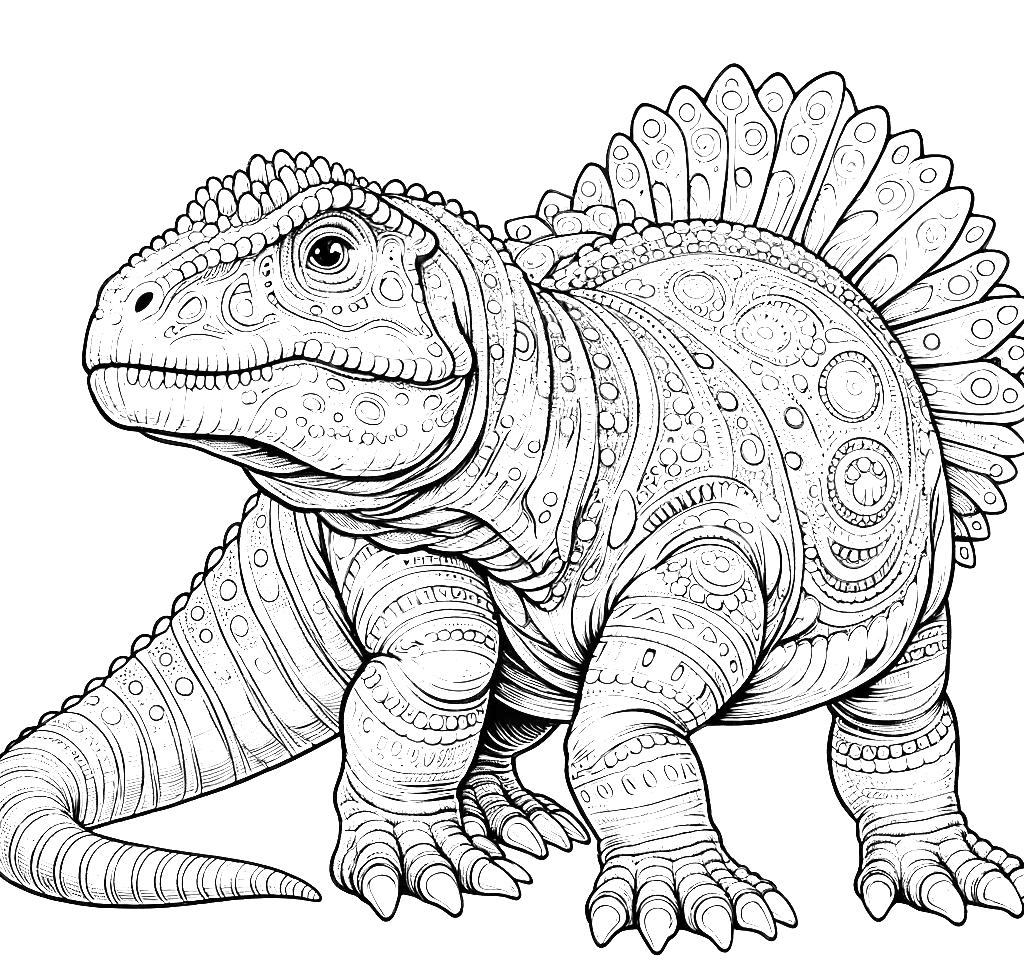 Free printable Spinosaurus dinosaur coloring page 1