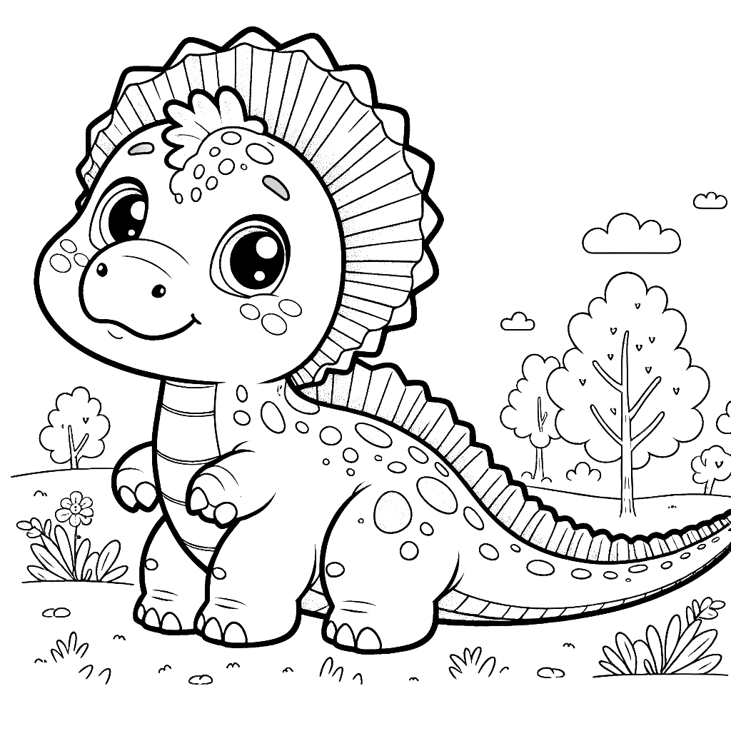Free printable Spinosaurus dinosaur coloring page 2 for kids