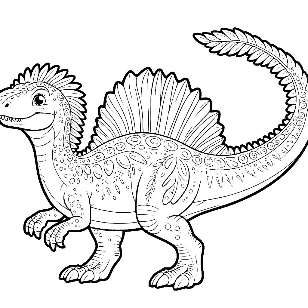 Free printable Spinosaurus dinosaur coloring page 3 to print and color