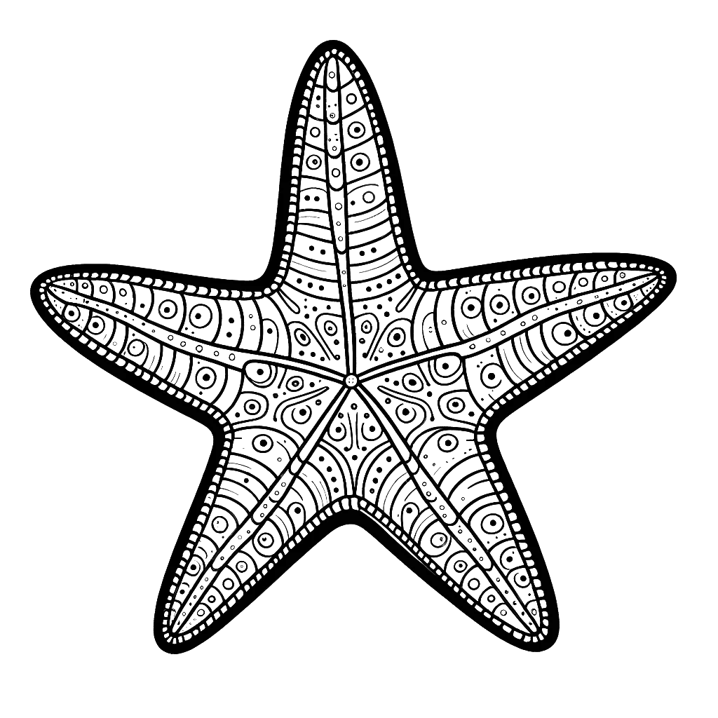Free printable starfish coloring page 1