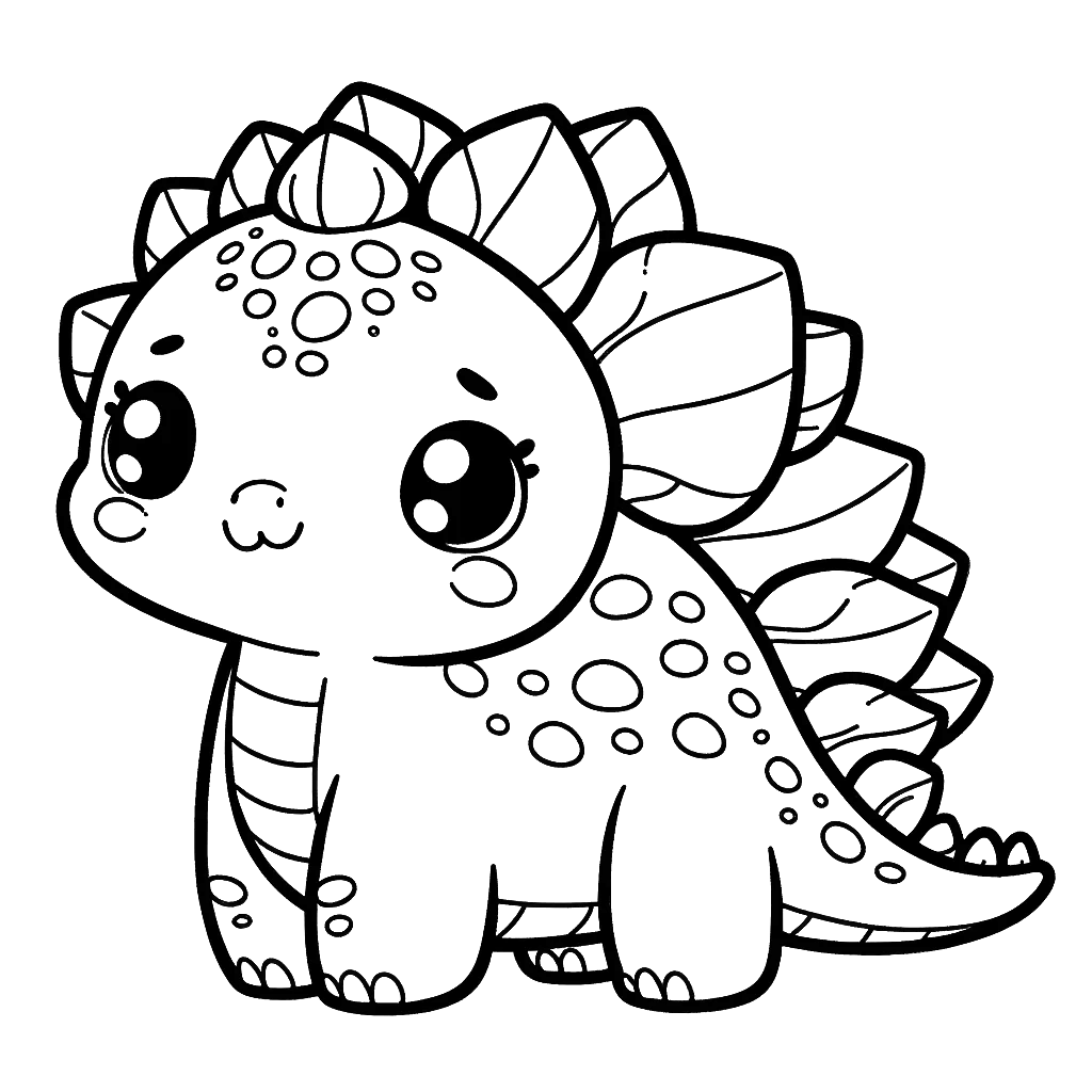 Free printable Stegosaurus dinosaur coloring page 16 for kids