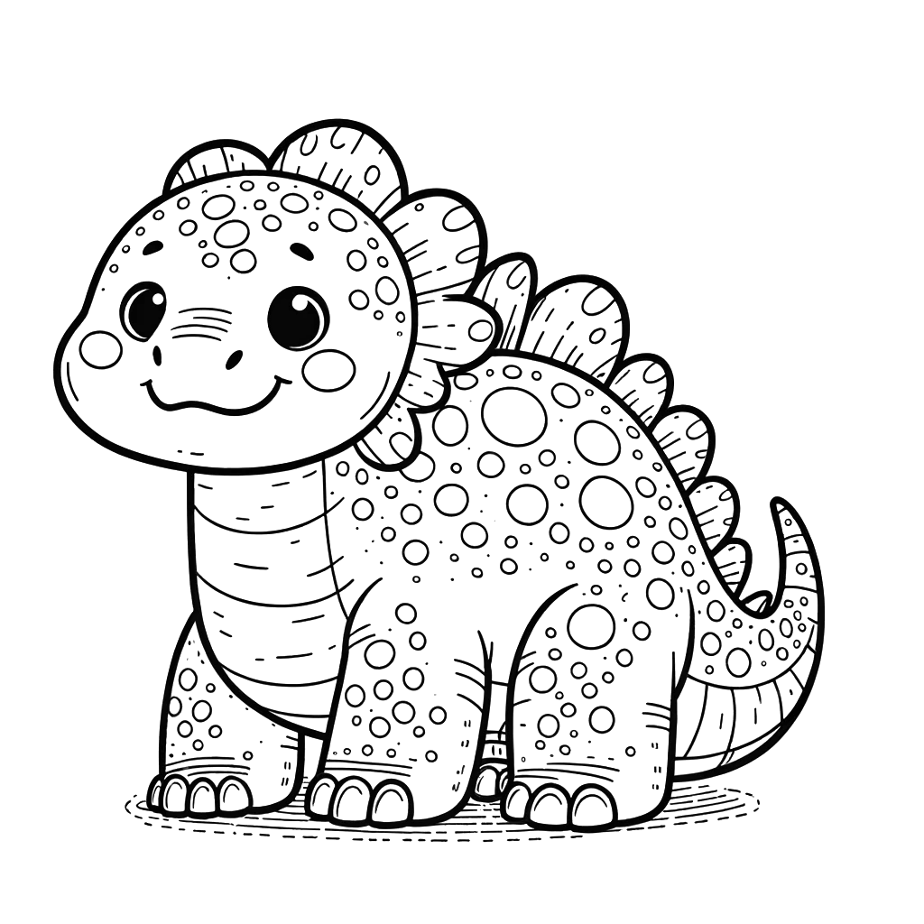 Free printable Stegosaurus dinosaur coloring page 7 for kids and adults