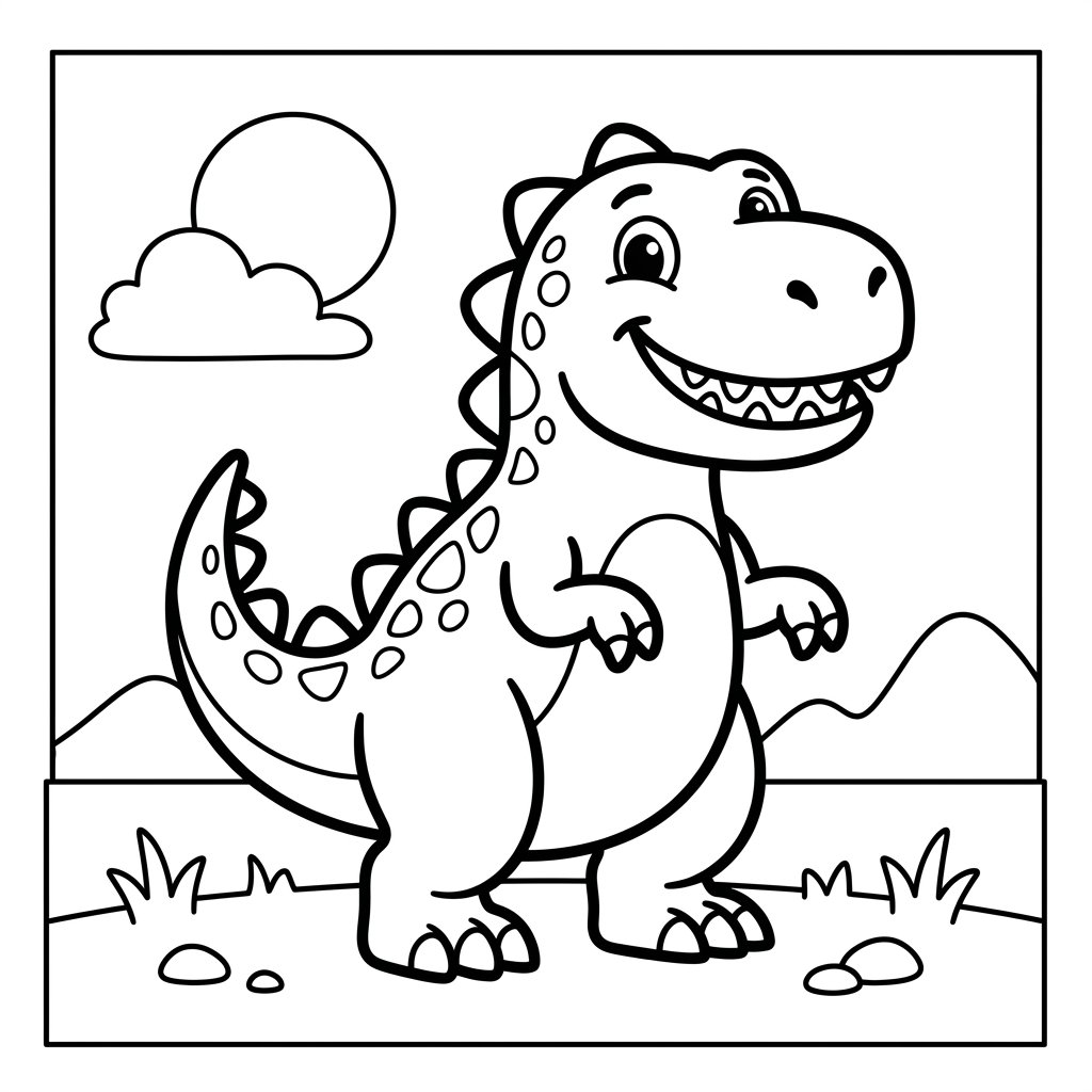 Free printable T. rex dinosaur coloring page 17 to print and color