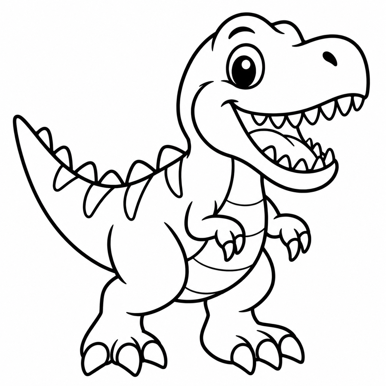 Free printable T. rex dinosaur coloring page 3 to print and color