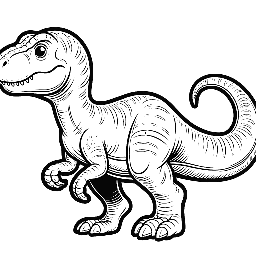 Free printable T. rex dinosaur coloring page 35 for kids and adults
