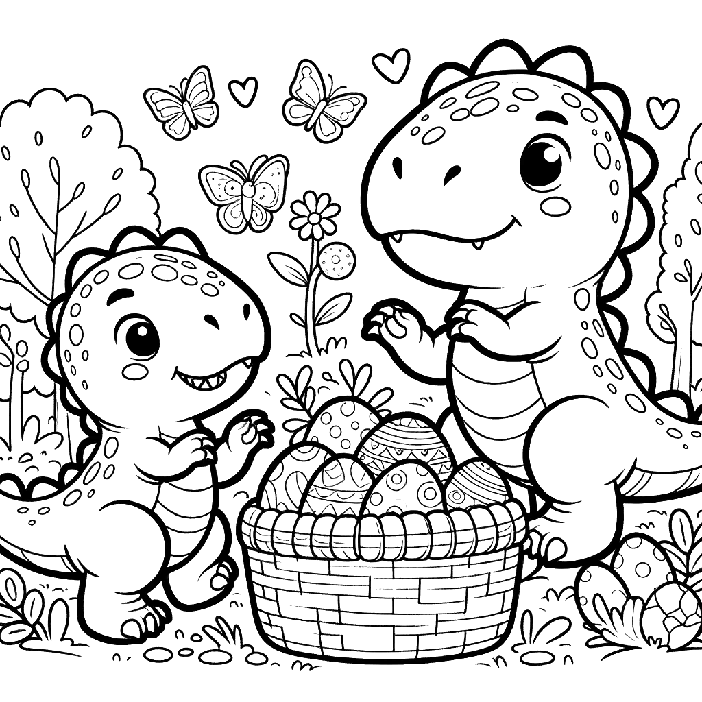 Free printable T. rex dinosaur coloring page 40 easy to color