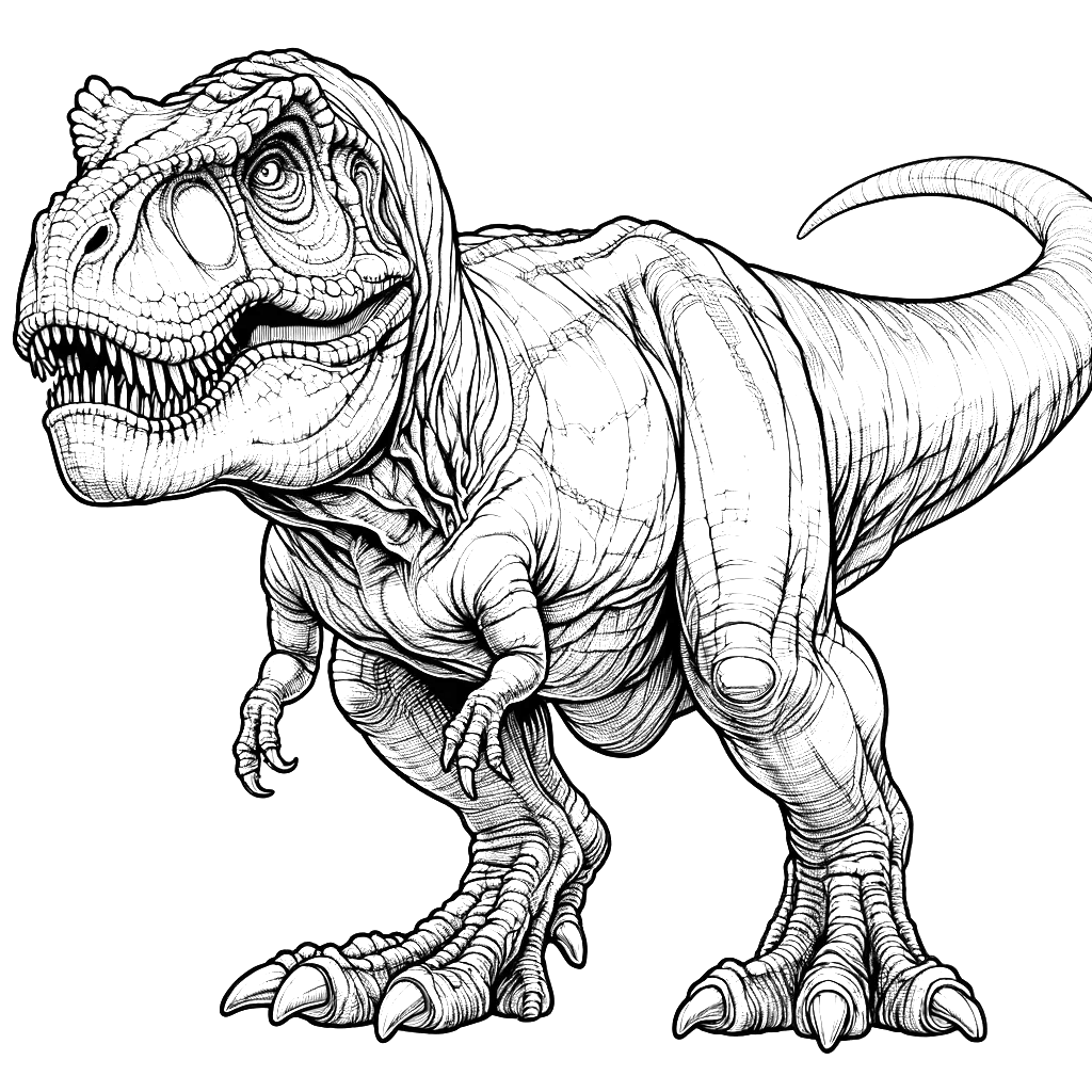 Free printable T. rex dinosaur coloring page 43