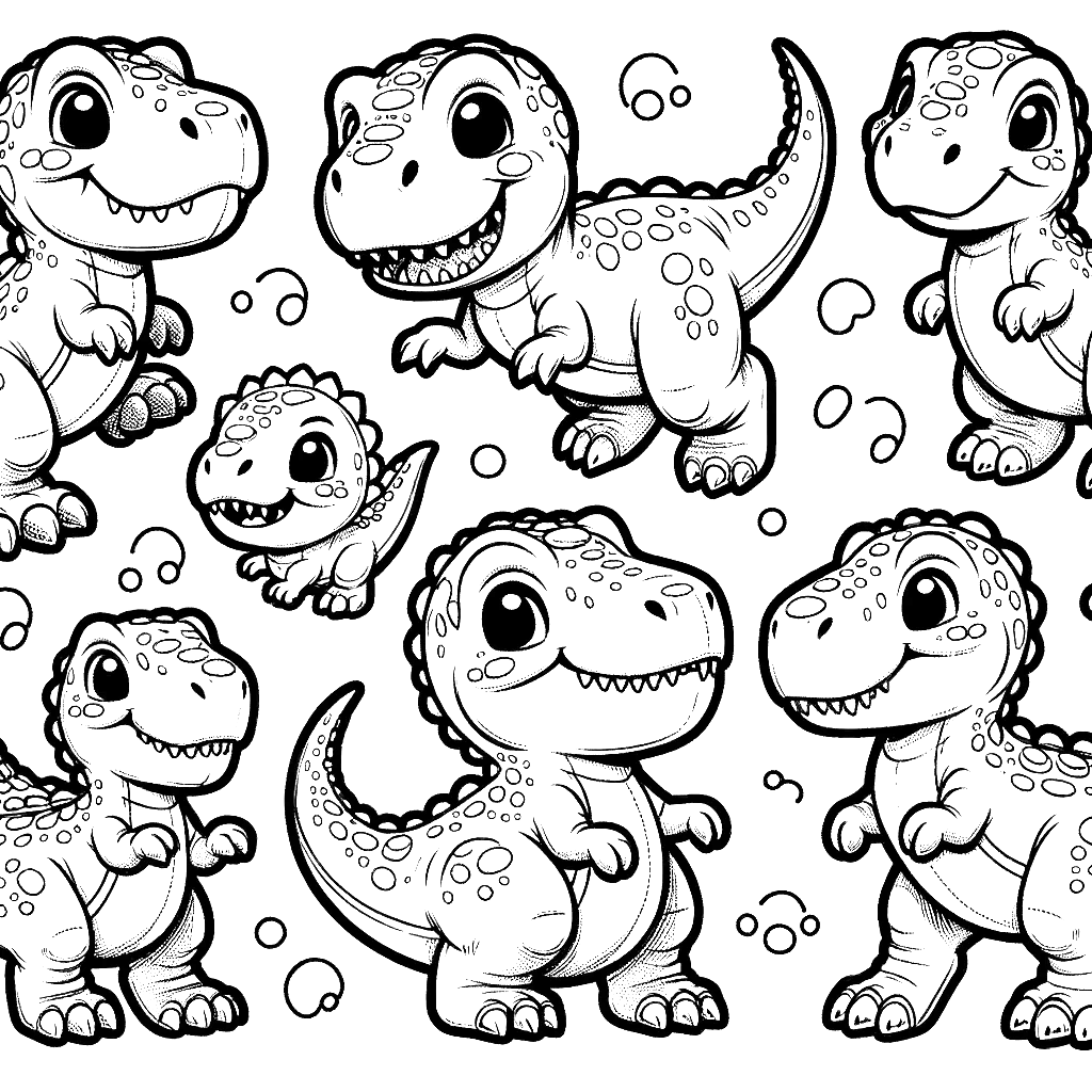 Free printable T. rex dinosaur coloring page 54 easy to color