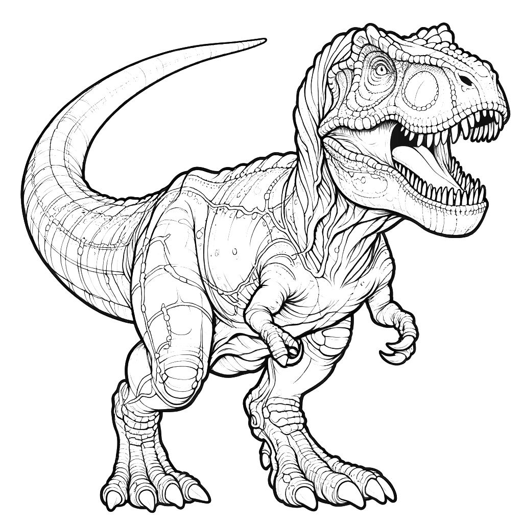 Free printable T. rex dinosaur coloring page 57