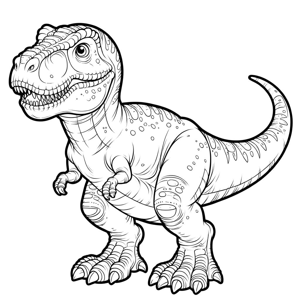 Free printable T. rex dinosaur coloring page 59 to print and color