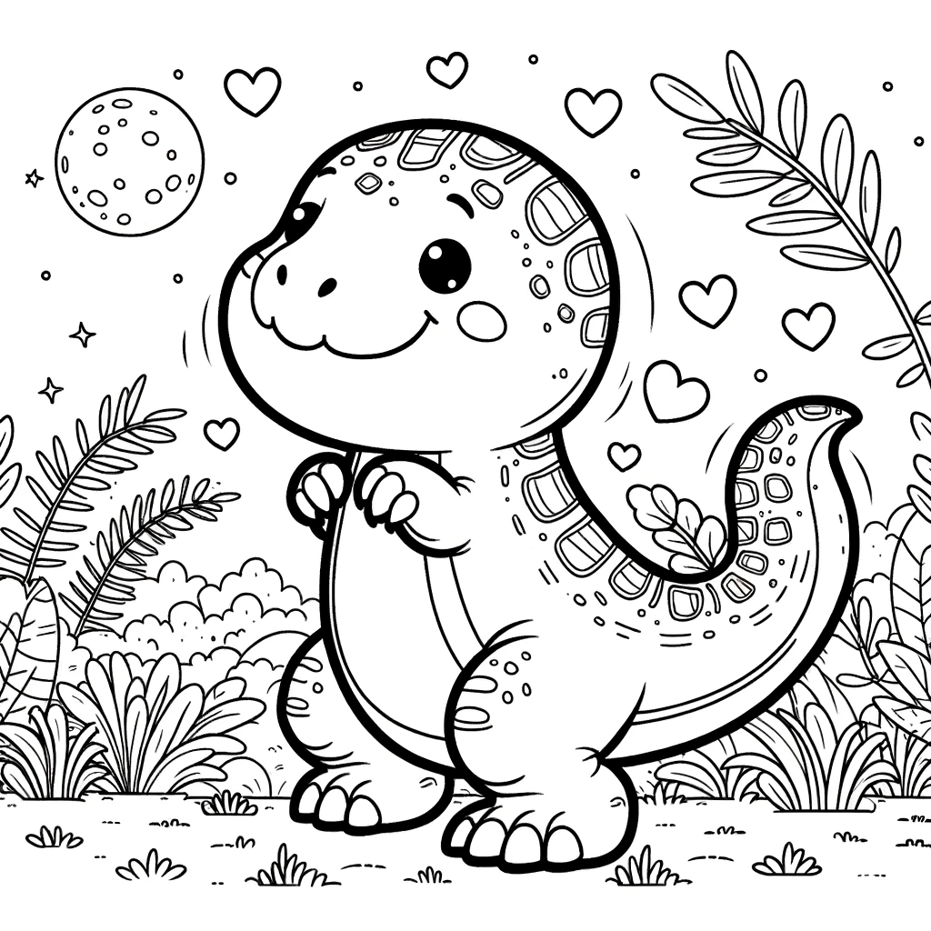Free printable T. rex dinosaur coloring page 60 black and white outline