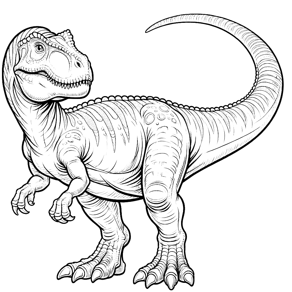 Free printable T. rex dinosaur coloring page 72 for kids