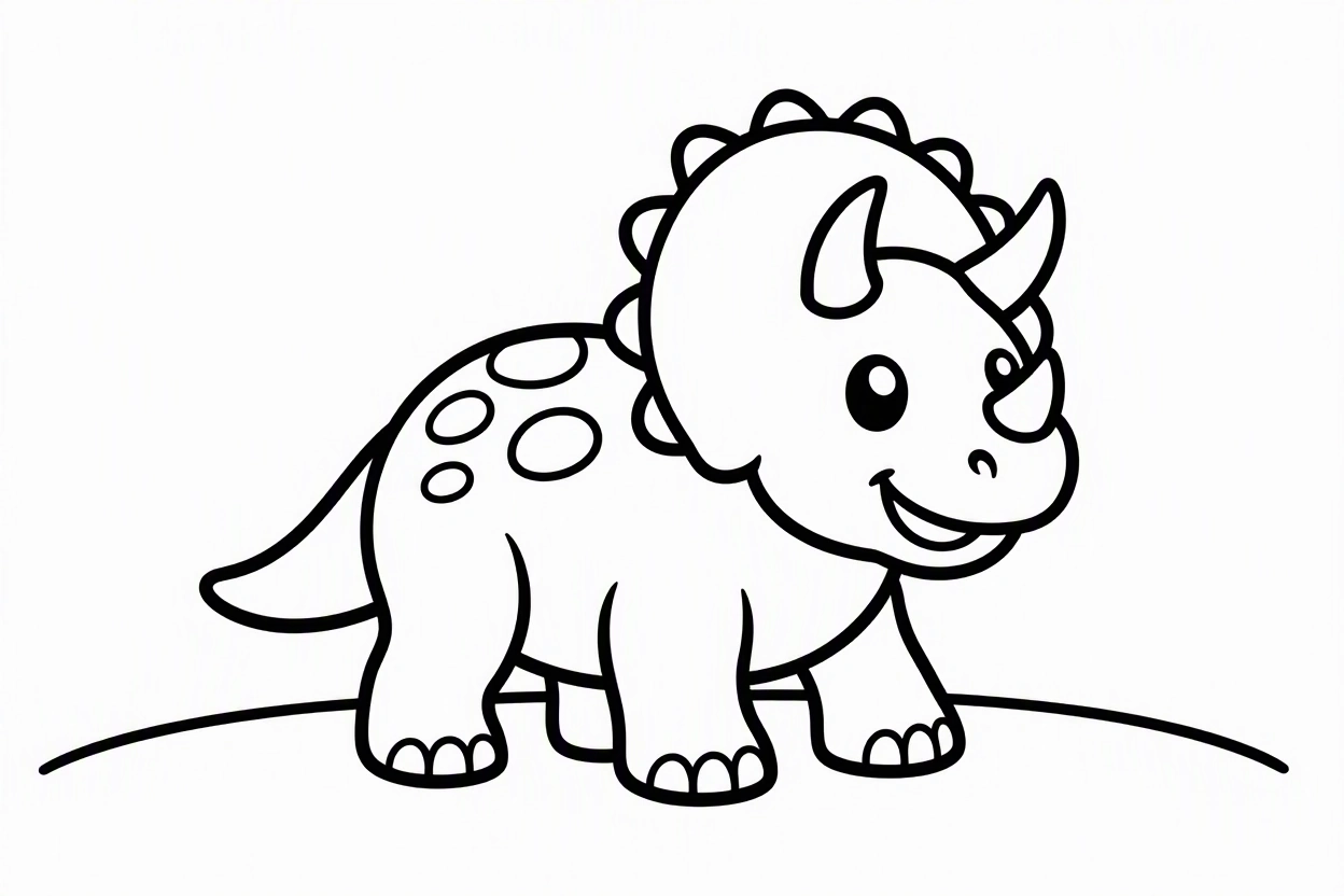 Free printable Triceratops dinosaur coloring page 12 easy to color