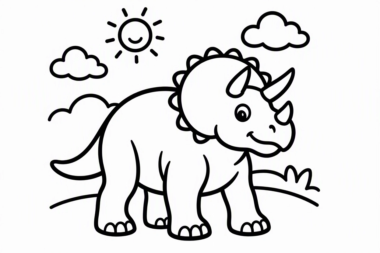 Free printable Triceratops dinosaur coloring page 15