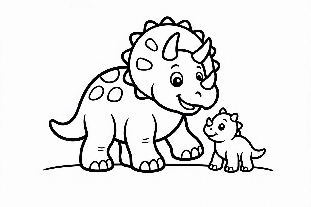 Free printable Triceratops dinosaur coloring page 19 easy to color