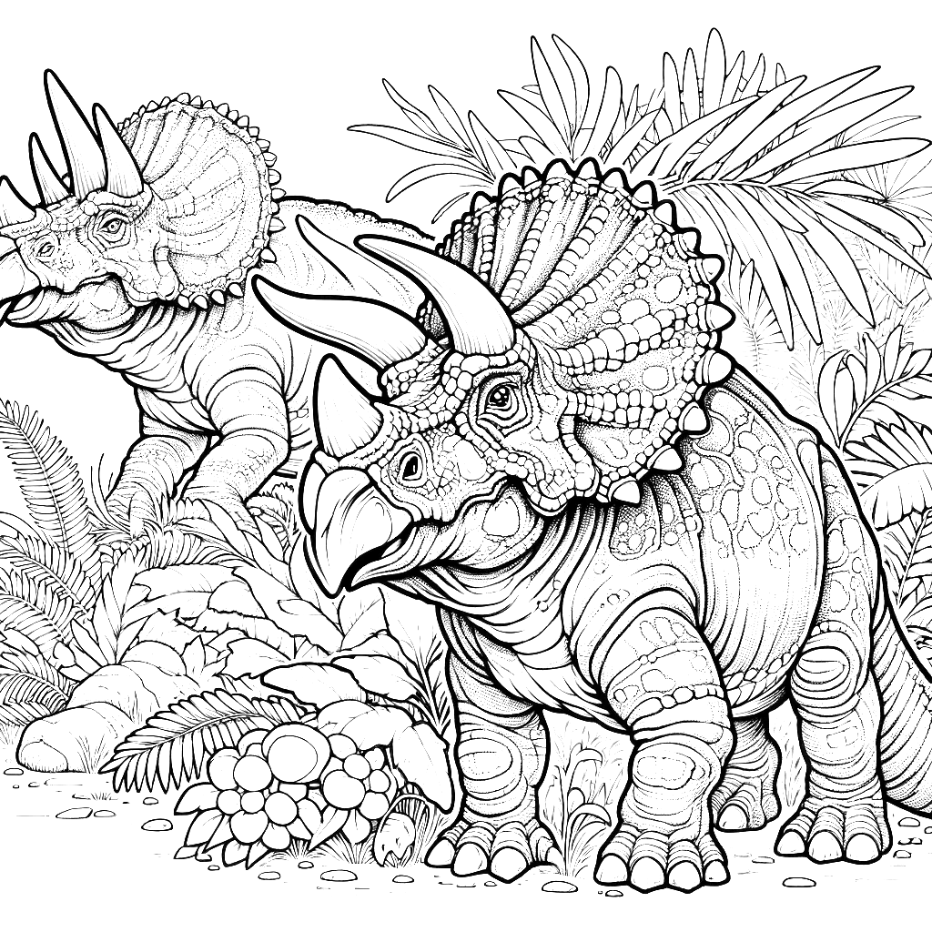 Free printable Triceratops dinosaur coloring page 22
