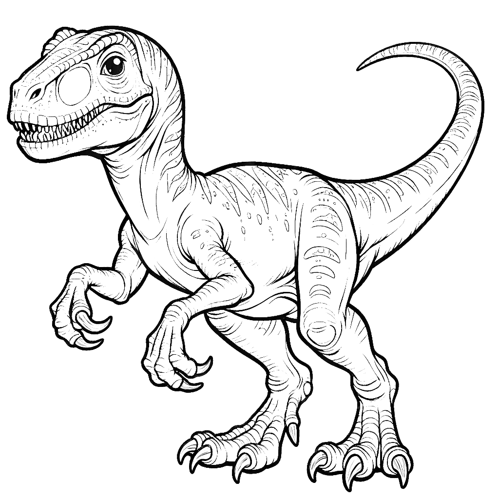 Free printable Velociraptor dinosaur coloring page 10 to print and color