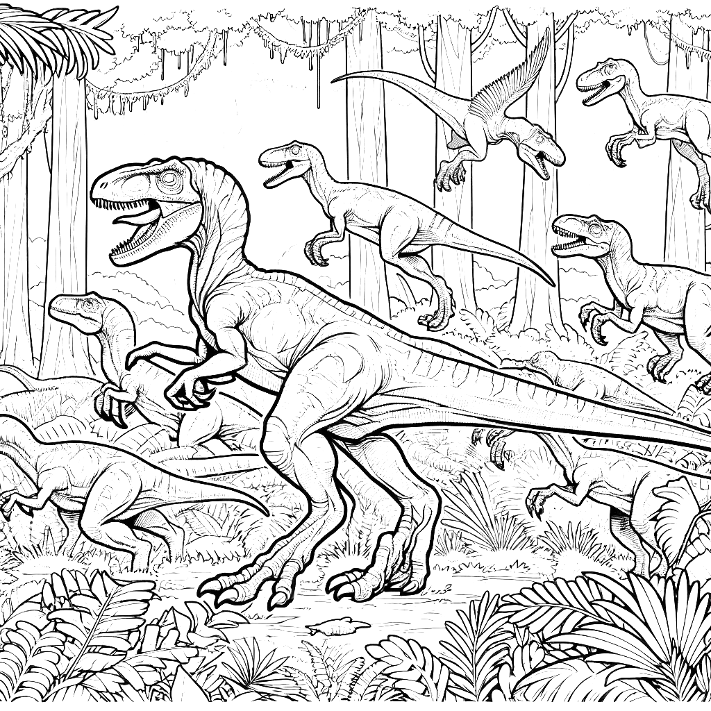 Free printable Velociraptor dinosaur coloring page 19 easy to color