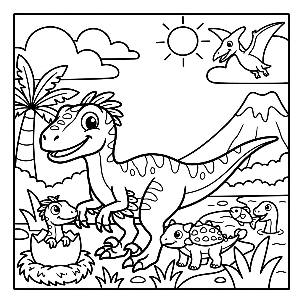 Free printable Velociraptor dinosaur coloring page 28 for kids and adults