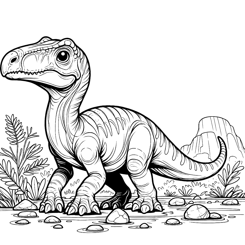 Free printable Velociraptor dinosaur coloring page 29