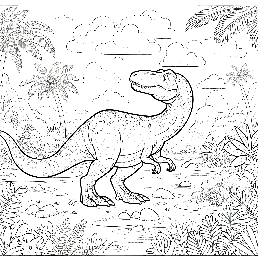 Free printable Velociraptor dinosaur coloring page 30 for kids