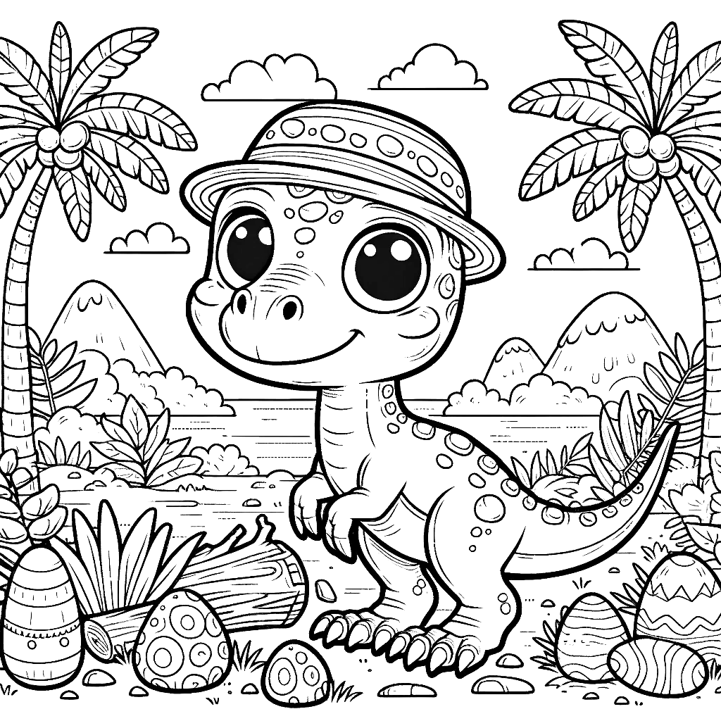 Free printable Velociraptor dinosaur coloring page 9 for kids