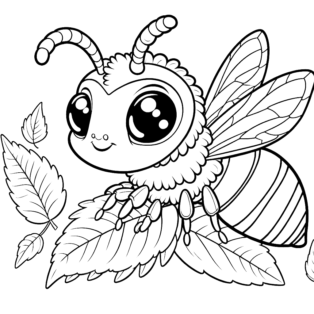 Free printable wasp coloring page 1