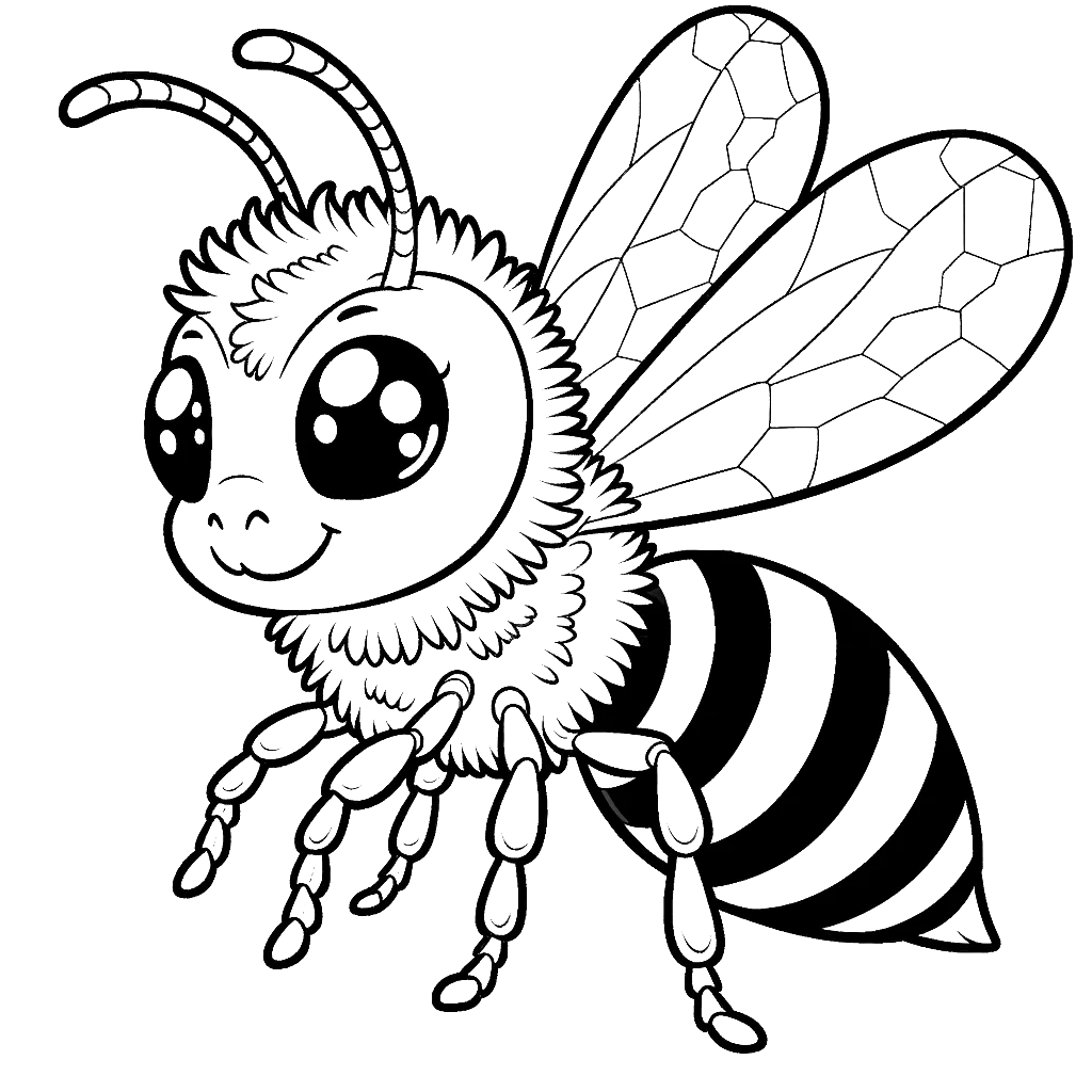 Free printable wasp coloring page 3 to print and color